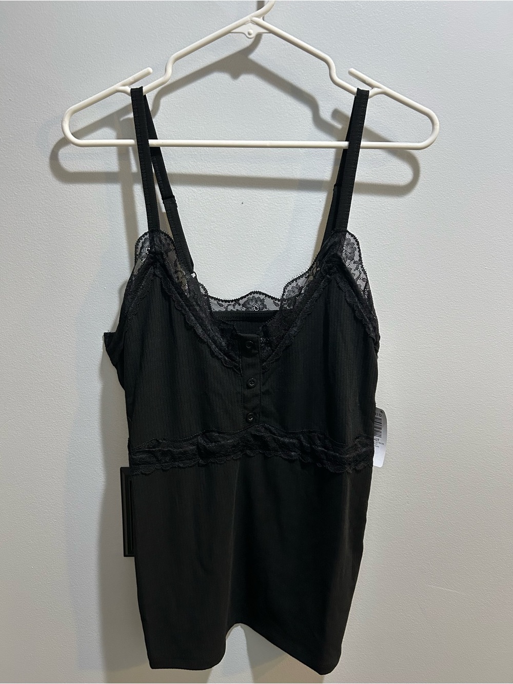 Torrid Ribbed Black Lace Cami